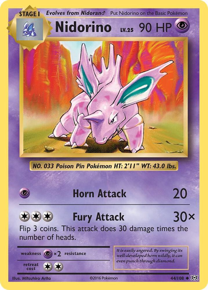 Nidorino 44/108 (XY - Evolutions)  | Good Games Adelaide SA