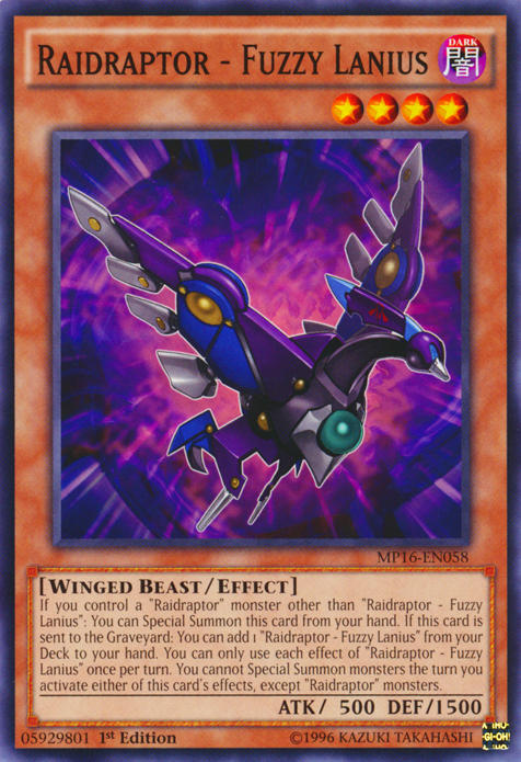 Raidraptor - Fuzzy Lanius [MP16-EN058] Common | Good Games Adelaide SA