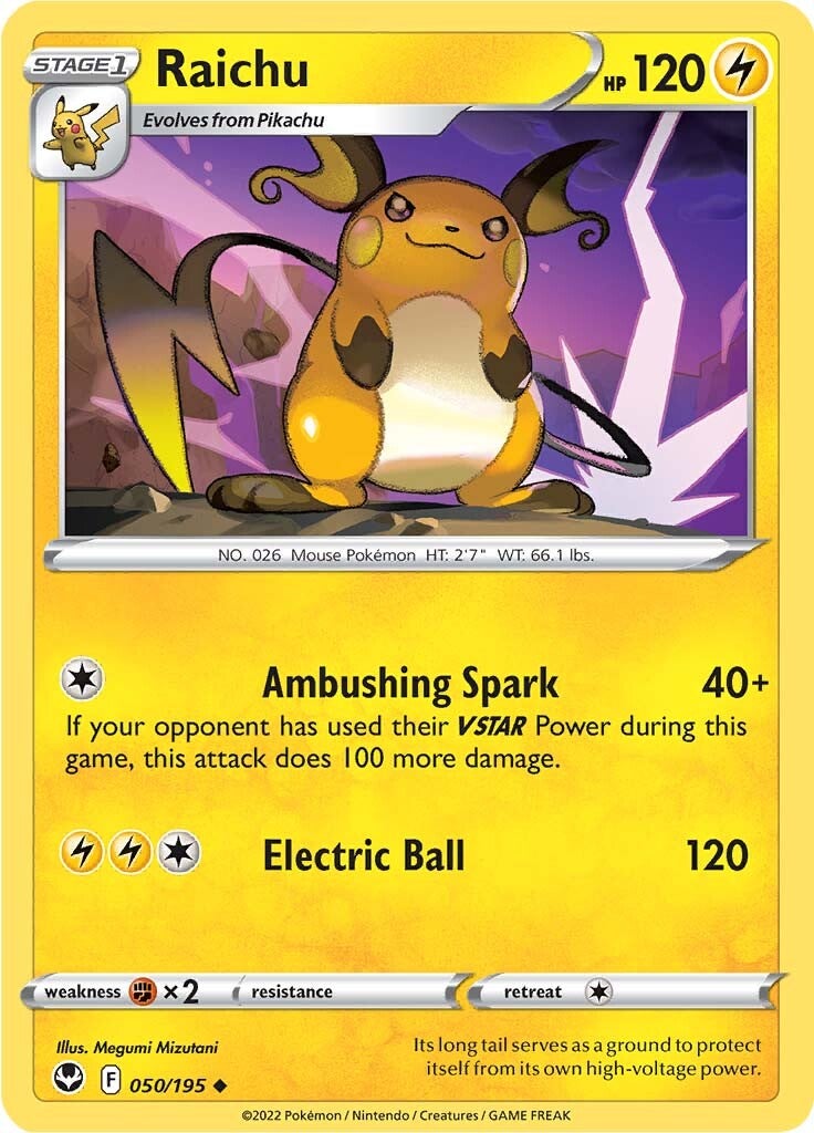Raichu (050/195) [Sword & Shield: Silver Tempest] | Good Games Adelaide SA