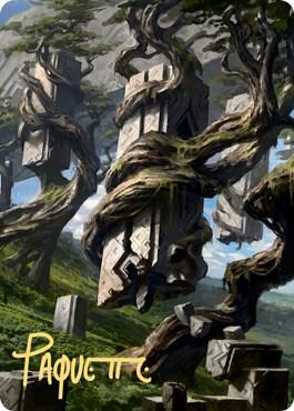 Forest Art Card 20 81 Gold Stamped Signature 20 (Art Series: Zendikar Rising)  | Good Games Adelaide SA