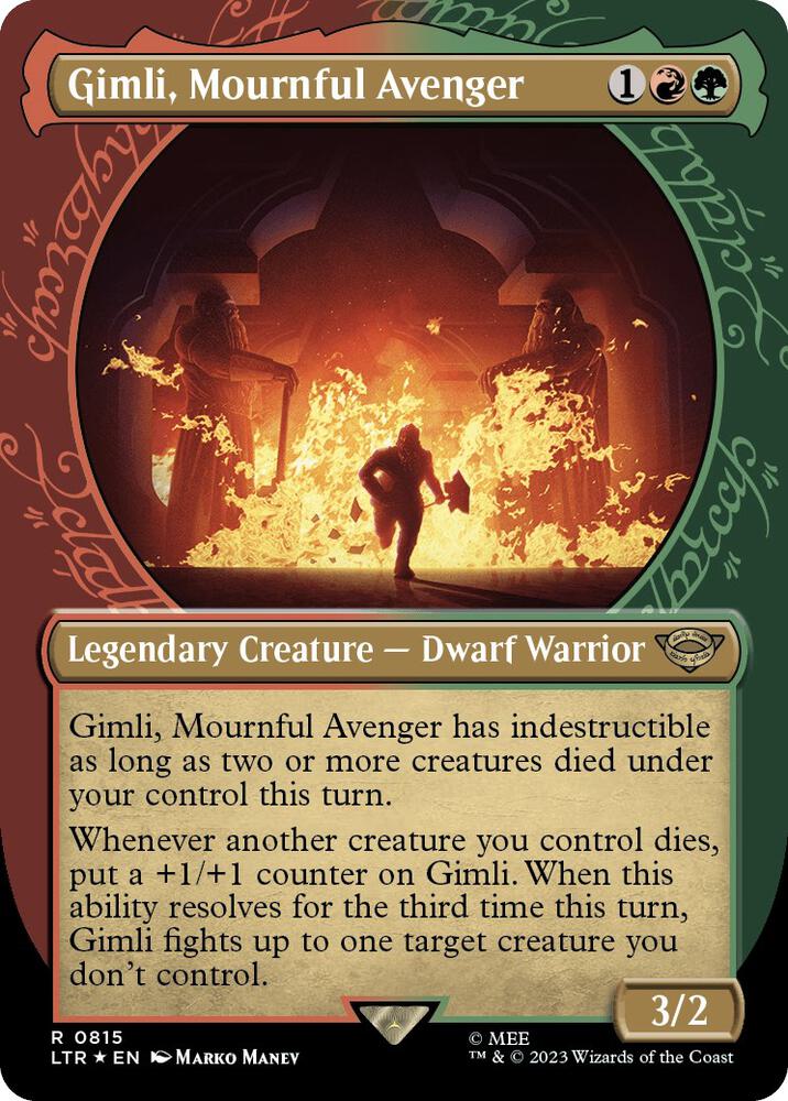 Gimli, Mournful Avenger 815 (Universes Beyond: The Lord of the Rings: Tales of Middle-earth)  - Showcase Surge Foil | Good Games Adelaide SA