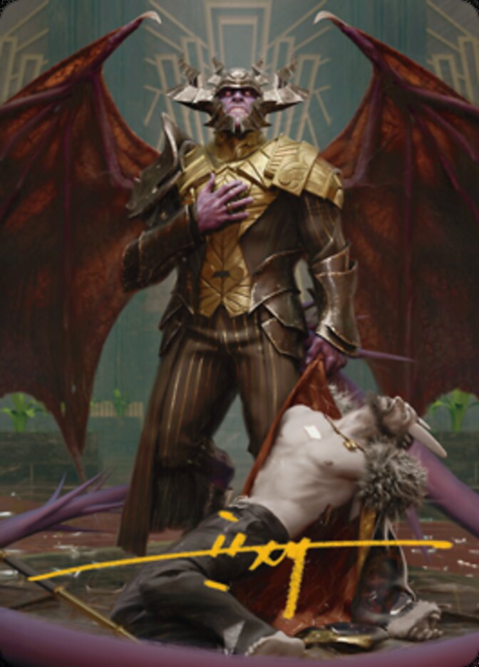 Ob Nixilis, the Adversary 1 Art Card (Gold-Stamped Signature) [Streets of New Capenna Art Series] | Good Games Adelaide SA