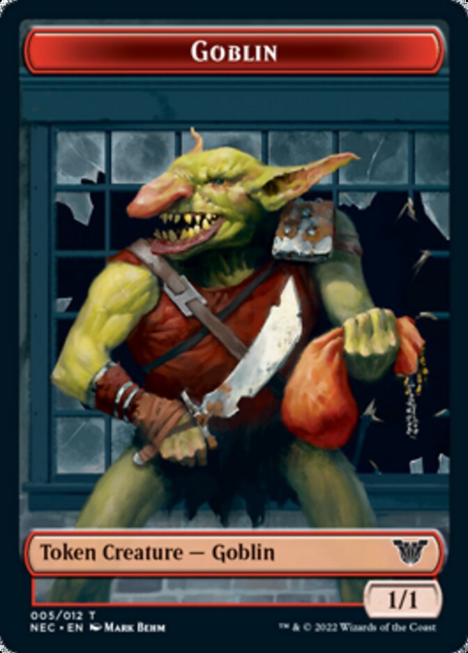 Smoke Blessing // Goblin Double-sided Token [Kamigawa: Neon Dynasty Commander Tokens] | Good Games Adelaide SA