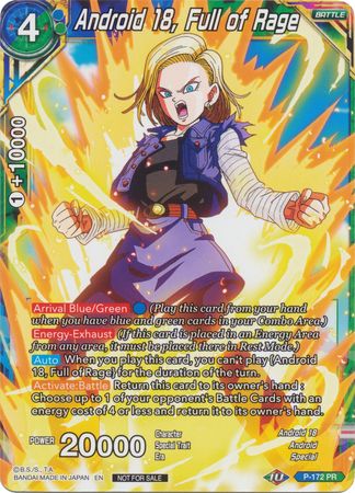 Android 18, Full of Rage (P-172) [Promotion Cards] | Good Games Adelaide SA