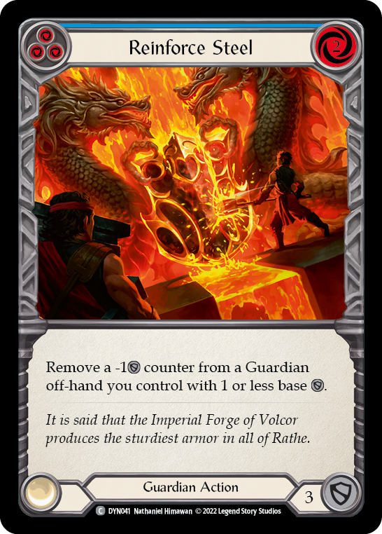 Reinforce Steel (Blue) [DYN041] (Dynasty)  Rainbow Foil | Good Games Adelaide SA