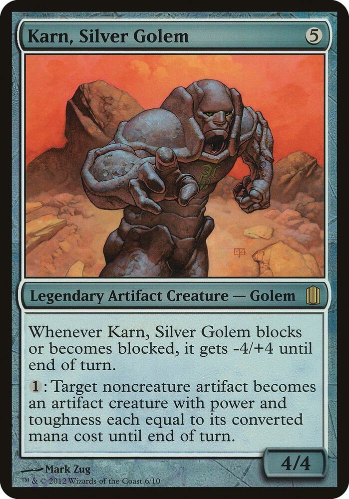 Karn Silver Golem Commanders Arsenal  (Oversize Cards)  - Foil | Good Games Adelaide SA