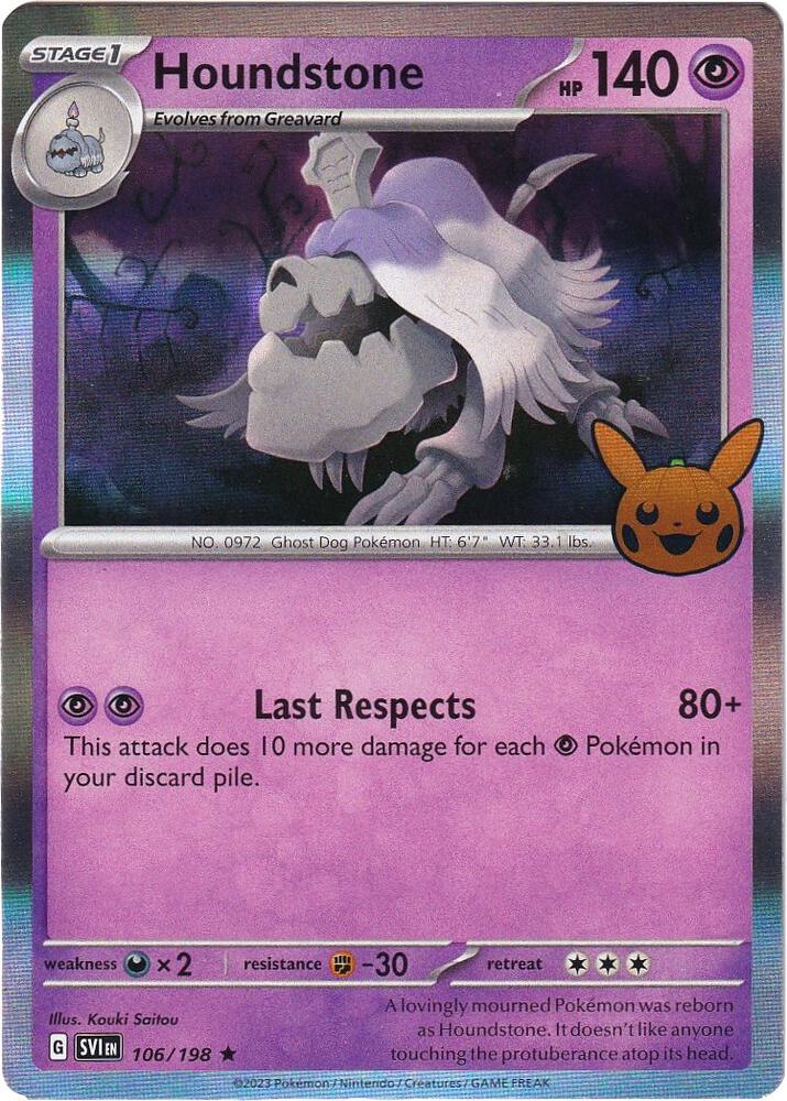 Houndstone 106/198 (Trick or Trade BOOster Bundle 2023)  - Holofoil | Good Games Adelaide SA
