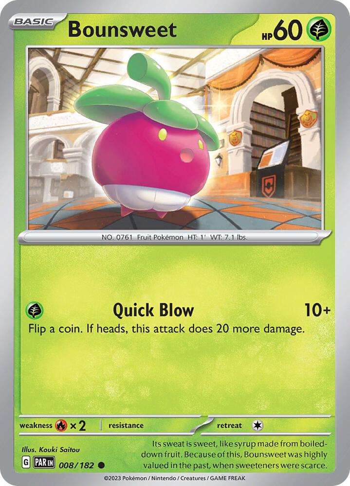 Bounsweet 008/182 (SV04: Paradox Rift)  - Reverse Holofoil | Good Games Adelaide SA