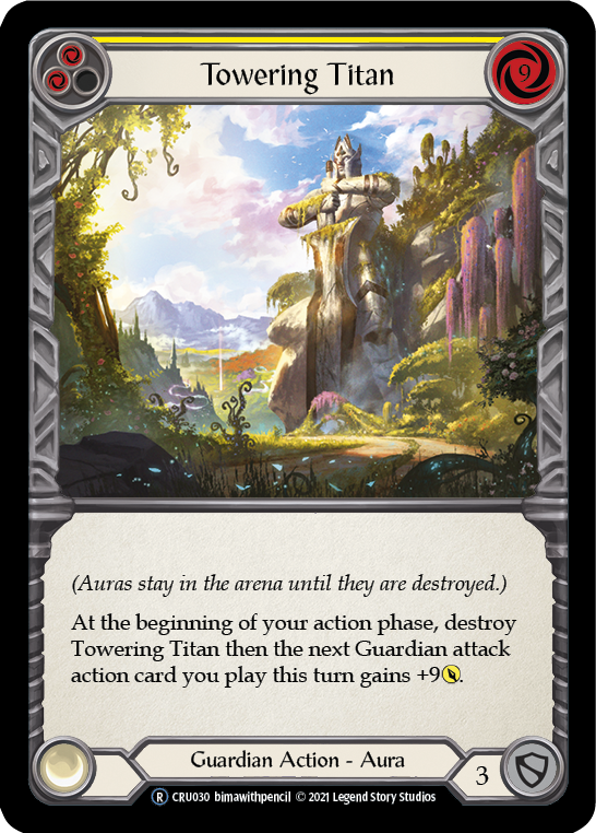 Towering Titan (Yellow) [U-CRU030-RF] Unlimited Rainbow Foil | Good Games Adelaide SA
