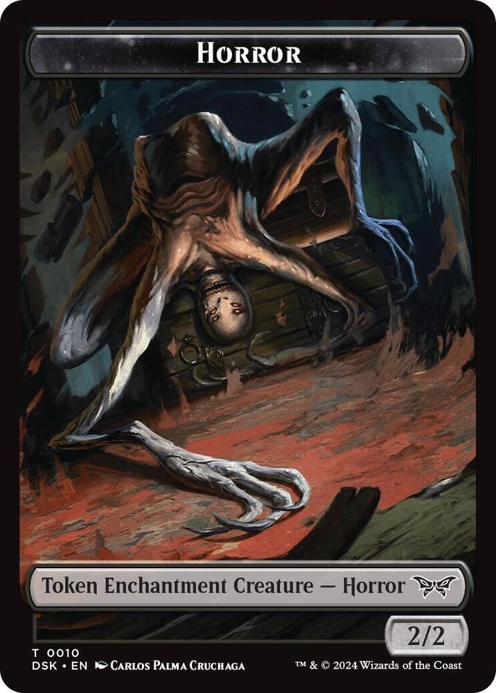Horror Glimmer Double Sided Token 10 // 4 (Duskmourn: House of Horror)  | Good Games Adelaide SA