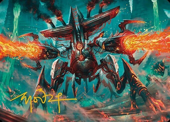 Exterminator Magmarch Art Card Gold Stamped Signature 33 (Art Series: Modern Horizons 3)  | Good Games Adelaide SA