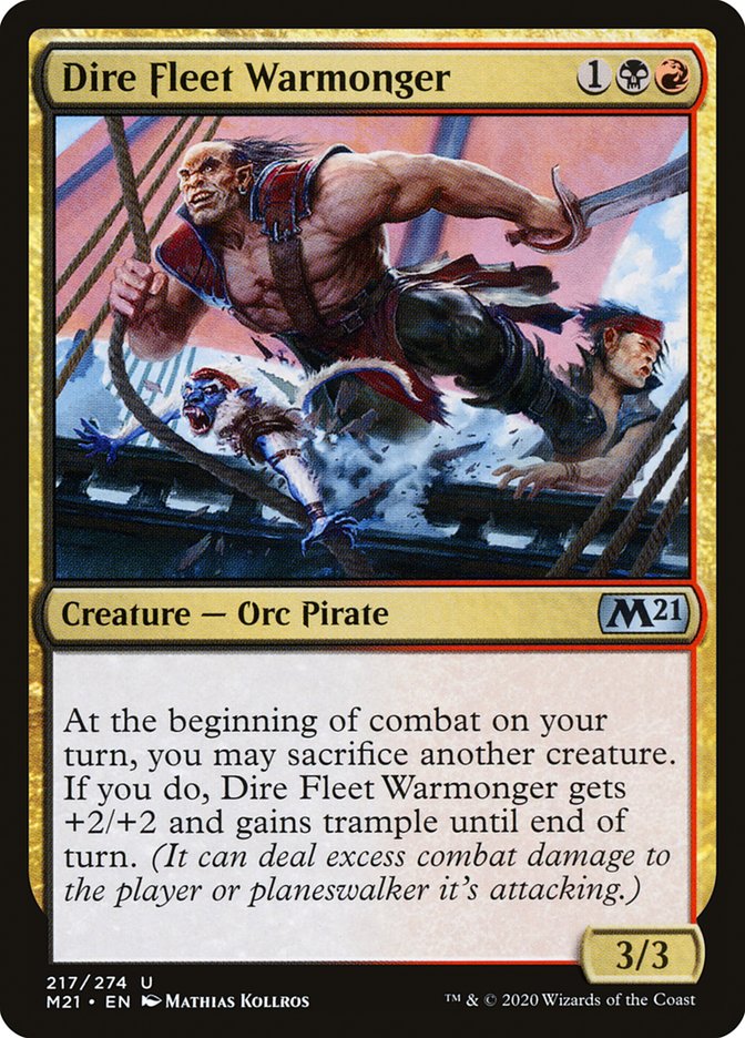 Dire Fleet Warmonger 217 (Core Set 2021)  - Foil | Good Games Adelaide SA