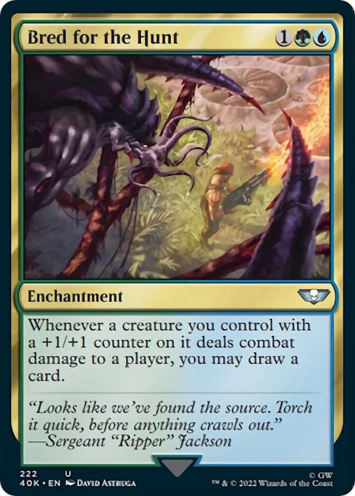 Bred for the Hunt Surge Foil 222 (Universes Beyond: Warhammer 40,000)  - Foil | Good Games Adelaide SA