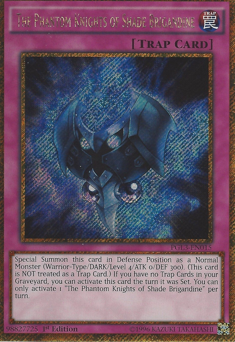 The Phantom Knights of Shade Brigandine [PGL3-EN015] Gold Secret Rare | Good Games Adelaide SA