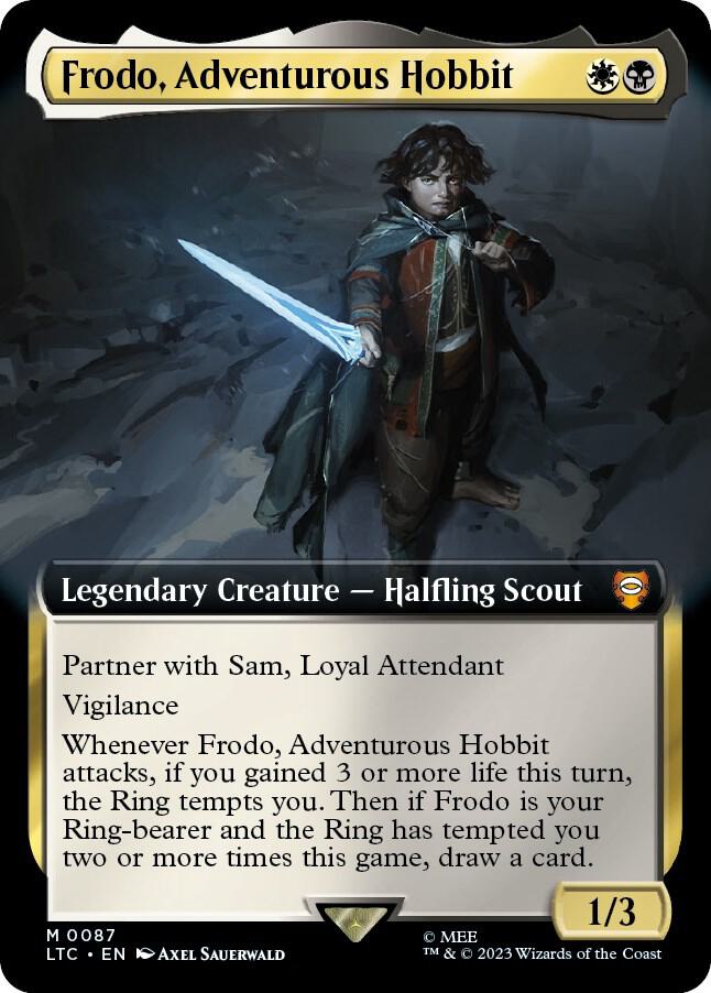 Frodo Adventurous Hobbit Extended Art 87 (Commander: The Lord of the Rings: Tales of Middle-earth)  - Extended Art Foil | Good Games Adelaide SA