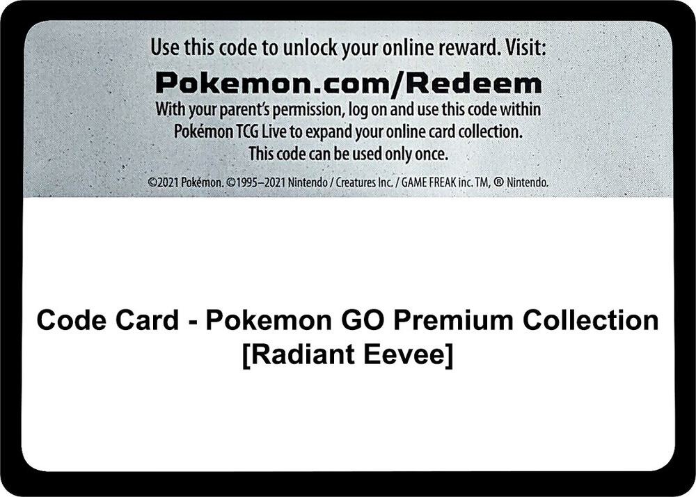 Code Card Pokemon GO Premium Collection Radiant Eevee  (Pokemon GO)  | Good Games Adelaide SA