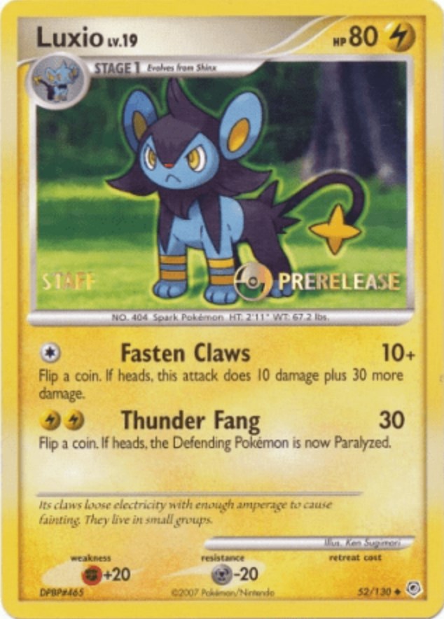 Luxio (52/130) (Prerelease Promo Staff) [Nintendo: Black Star Promos] | Good Games Adelaide SA