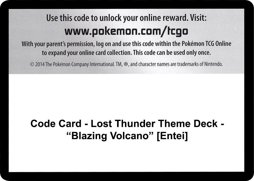 Code Card Lost Thunder Theme Deck Blazing Volcano Entei  (SM - Lost Thunder)  | Good Games Adelaide SA