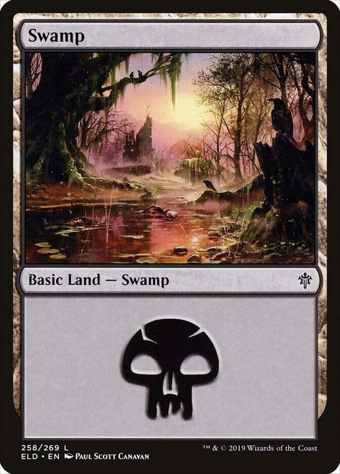 Swamp 258 (Throne of Eldraine)  - Foil | Good Games Adelaide SA
