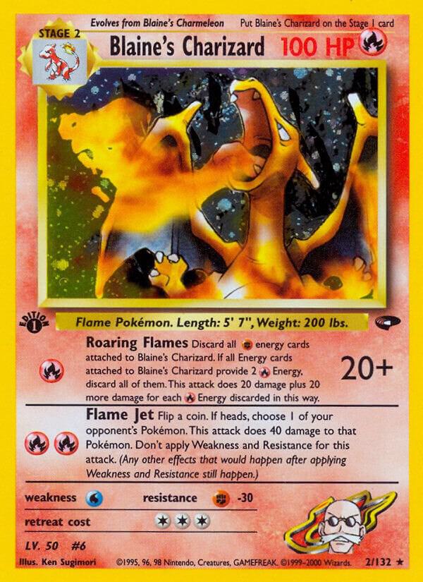 Blaines Charizard 002/132 (Gym Challenge)  - 1st Edition Holofoil | Good Games Adelaide SA