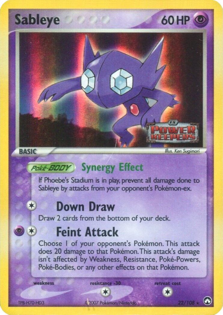Sableye (22/108) (Stamped) [EX: Power Keepers] | Good Games Adelaide SA