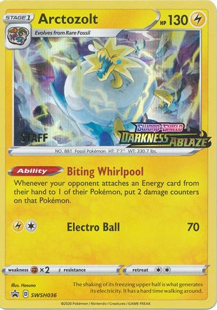 Arctozolt (SWSH036) (Staff Prerelease Promo) [Sword & Shield: Black Star Promos] | Good Games Adelaide SA