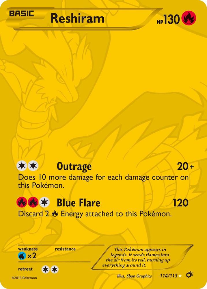 Reshiram Full Art Secret Rare 114/113 (Legendary Treasures)  - Holofoil | Good Games Adelaide SA