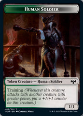 Zombie (008) // Human Soldier Double-sided Token [Innistrad: Crimson Vow Tokens] | Good Games Adelaide SA