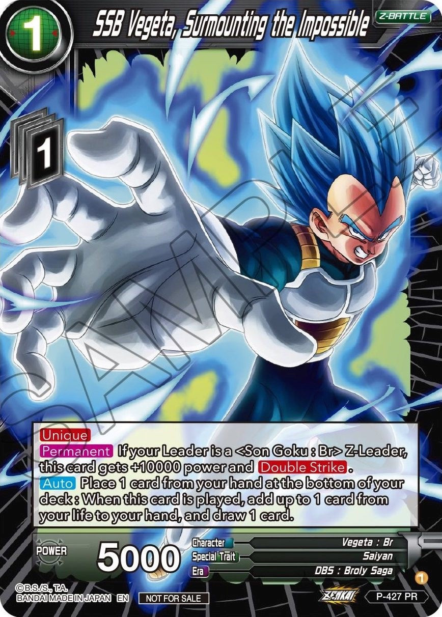 SSB Vegeta, Surmounting the Impossible (P-427) [Promotion Cards] | Good Games Adelaide SA