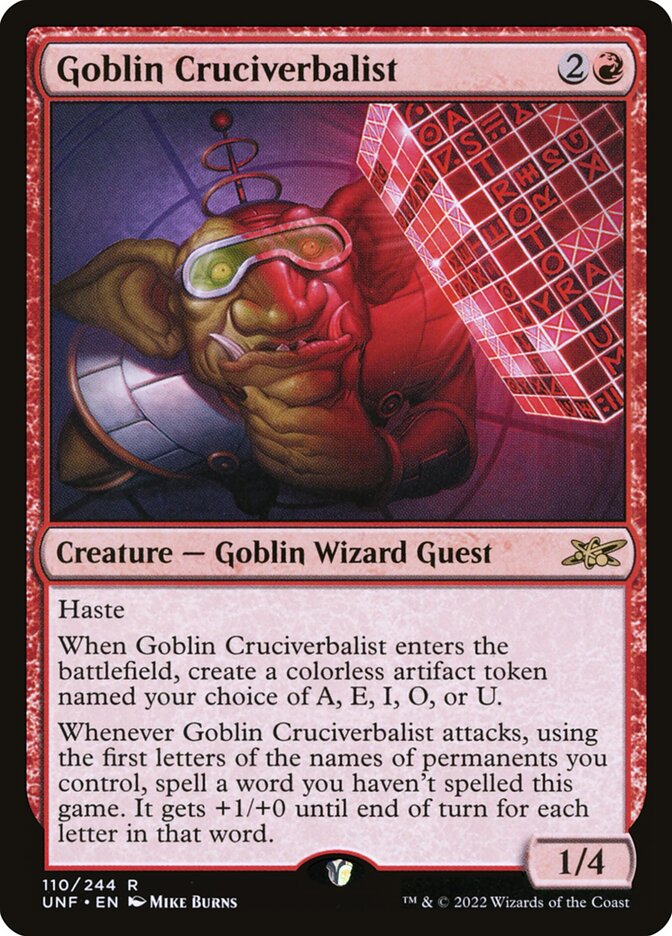 Goblin Cruciverbalist 110 (Unfinity)  - Foil | Good Games Adelaide SA