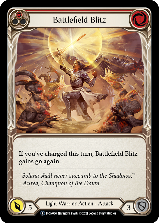 Battlefield Blitz (Red) [U-MON036-RF] Unlimited Rainbow Foil | Good Games Adelaide SA