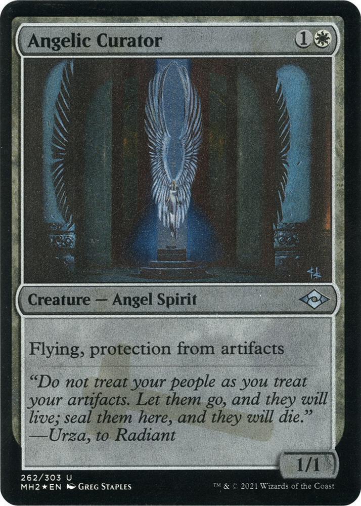 Angelic Curator Foil Etched 262 (Modern Horizons 2)  - Foil | Good Games Adelaide SA