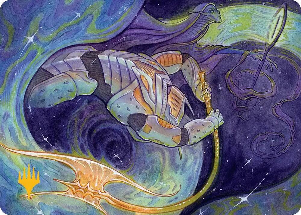 Seam Rip Art Card Gold Stamped Planeswalker Symbol 6 (Art Series: Edge of Eternities)  | Good Games Adelaide SA