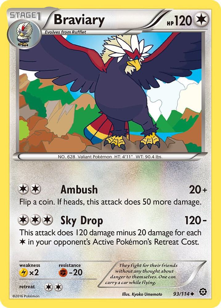Braviary 93/114 (XY - Steam Siege)  | Good Games Adelaide SA