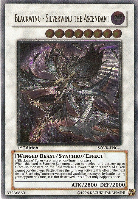 Blackwing - Silverwind the Ascendant [SOVR-EN041] Ultimate Rare | Good Games Adelaide SA