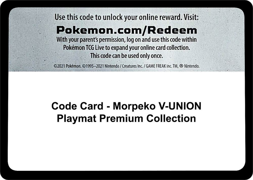 Code Card Morpeko V UNION Playmat Premium Collection  (Crown Zenith)  | Good Games Adelaide SA
