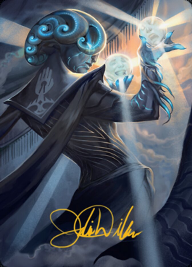 Queza, Augur of Agonies Art Card (Gold-Stamped Signature) [Streets of New Capenna Art Series] | Good Games Adelaide SA
