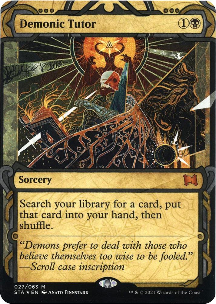 Demonic Tutor Foil Etched 27 (Strixhaven: Mystical Archives)  - Foil | Good Games Adelaide SA