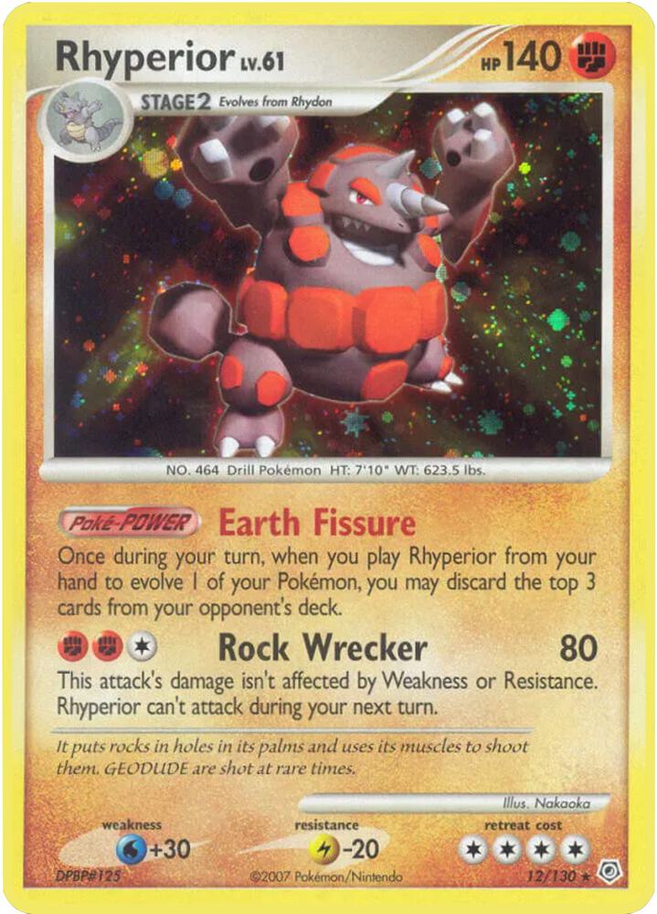 Rhyperior 12/130 (Diamond and Pearl)  - Holofoil | Good Games Adelaide SA