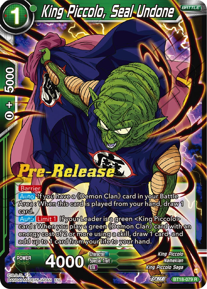King Piccolo, Seal Undone (BT18-079) [Dawn of the Z-Legends Prerelease Promos] | Good Games Adelaide SA