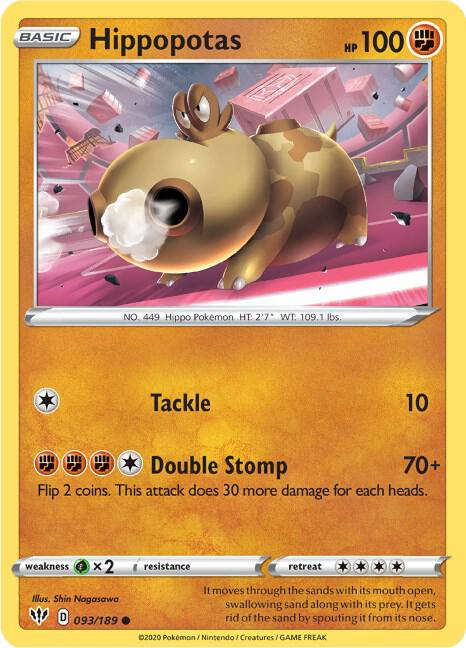 Hippopotas 093/189 (SWSH03: Darkness Ablaze)  | Good Games Adelaide SA