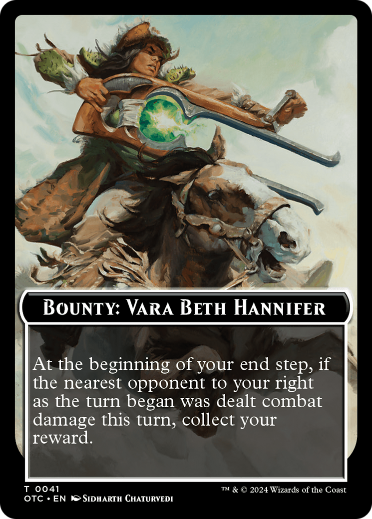 Bounty: Vara Beth Hannifer // Bounty Rules Double-Sided Token [Outlaws of Thunder Junction Commander Tokens] | Good Games Adelaide SA
