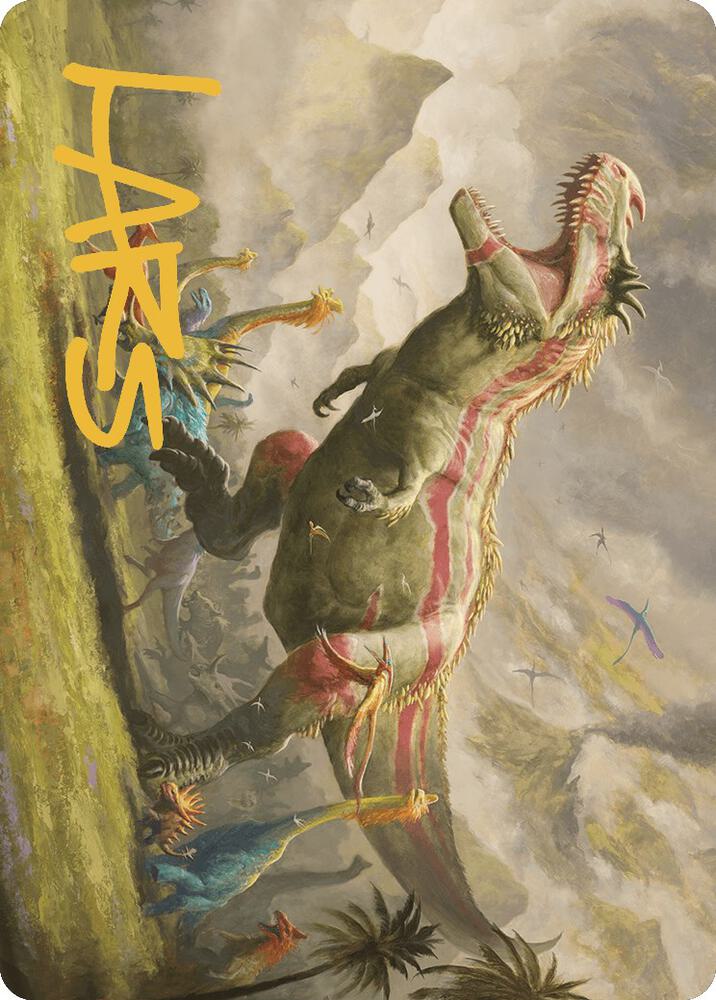 Ghalta Stampede Tyrant Art Card Gold Stamped Signature 24 (Art Series: The Lost Caverns of Ixalan)  | Good Games Adelaide SA