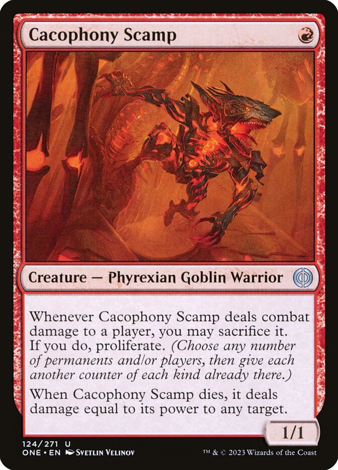 Cacophony Scamp 124/271 (Phyrexia: All Will Be One)  | Good Games Adelaide SA