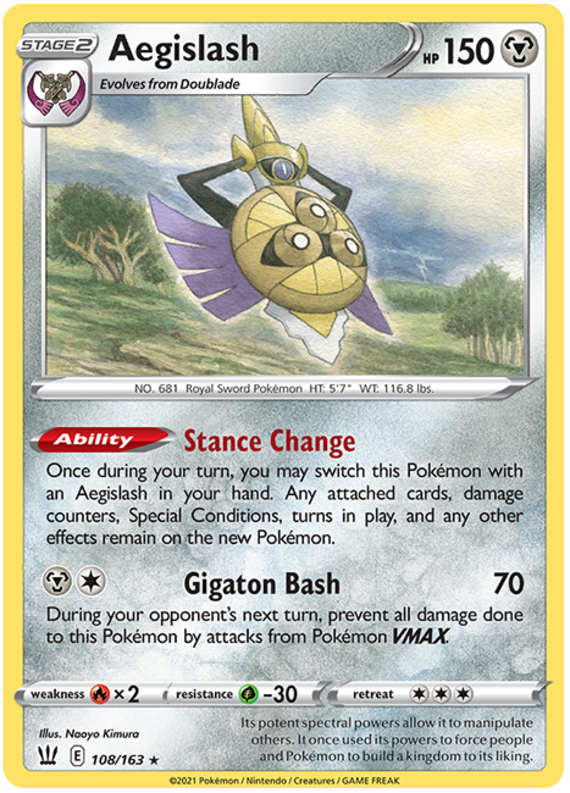 Aegislash (108/163) [Sword & Shield: Battle Styles] | Good Games Adelaide SA