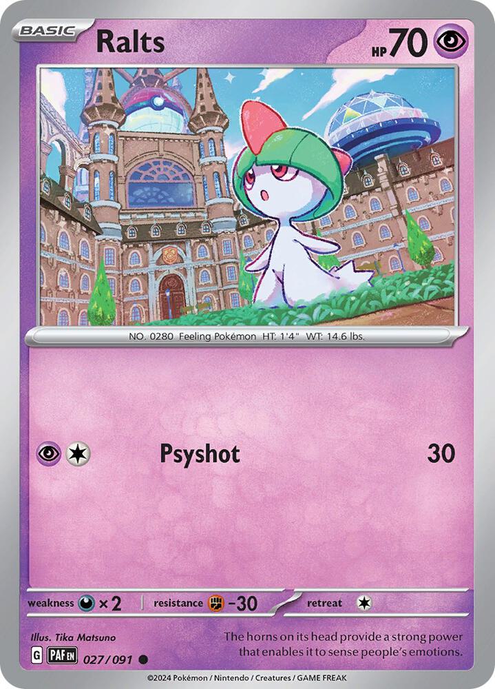 Ralts 027/091 (SV: Paldean Fates)  - Reverse Holofoil | Good Games Adelaide SA