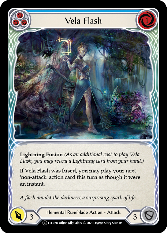 Vela Flash (Blue) [U-ELE078] Unlimited Rainbow Foil | Good Games Adelaide SA