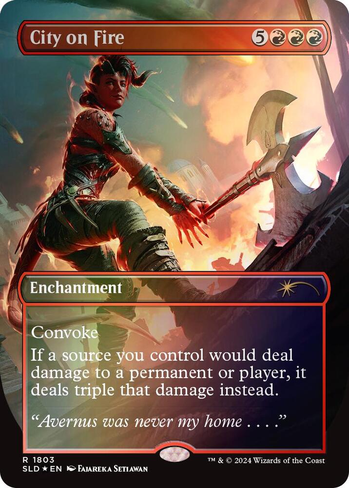 City on Fire Rainbow Foil 1803 (Secret Lair Drop Series)  - Foil | Good Games Adelaide SA