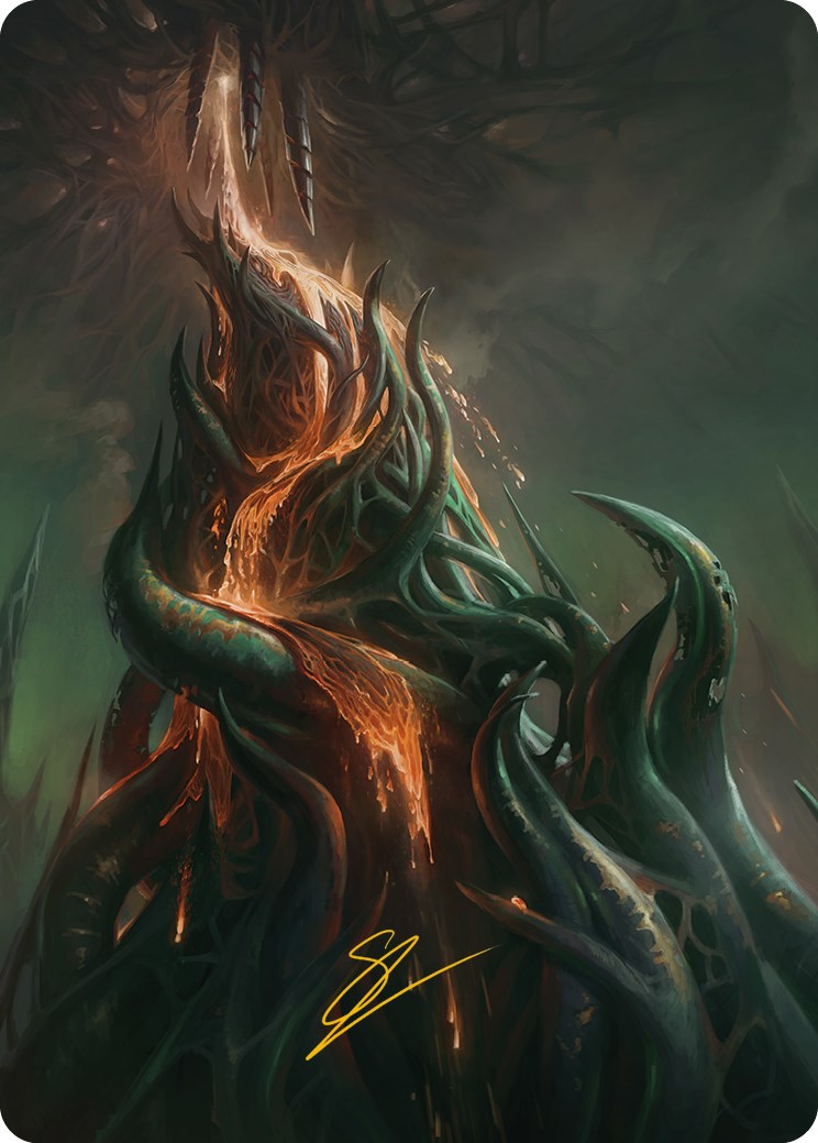 Copperline Gorge Art Card (Gold-Stamped Signature) [Phyrexia: All Will Be One Art Series] | Good Games Adelaide SA