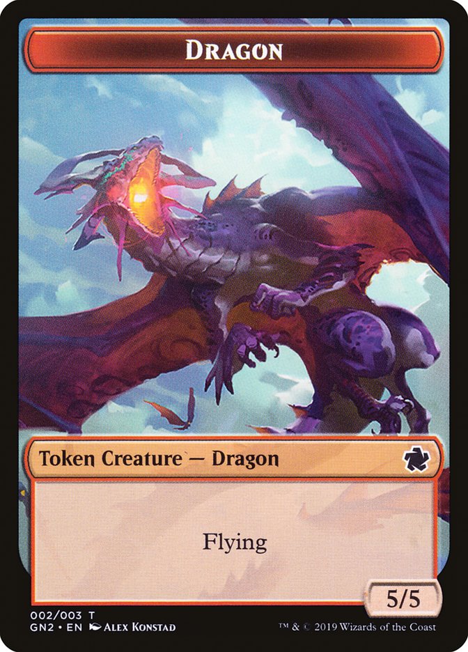 Dragon // Dinosaur Double-Sided Token [Game Night 2019 Tokens] | Good Games Adelaide SA